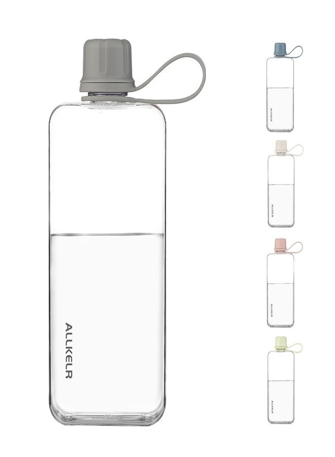 ALLKELR Portable Flat Water Bottle,BPA Free Reusable Tritan Plastic Travel Water Bottle Cup,Lightweight Leakproof Slim Water Bottles Fits Purse,Backpacking,Hiking (Gray, 13.5 oz) - Image 3