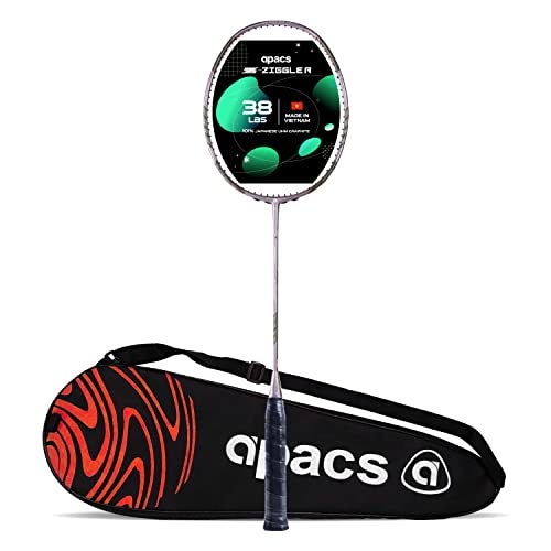 Apacs Z-Ziggler (Unstrung, 38 LBS Max Tension) 6.4mm Slim Shaft | Made in Vietnam | 100% Japanese Graphite Badminton Racket with Free Full Cover | G2-4 1/8 inches (Purple) - Image 1