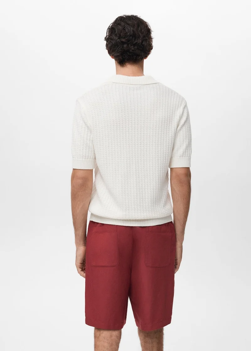 Mango Man 100% cotton knitted polo structure