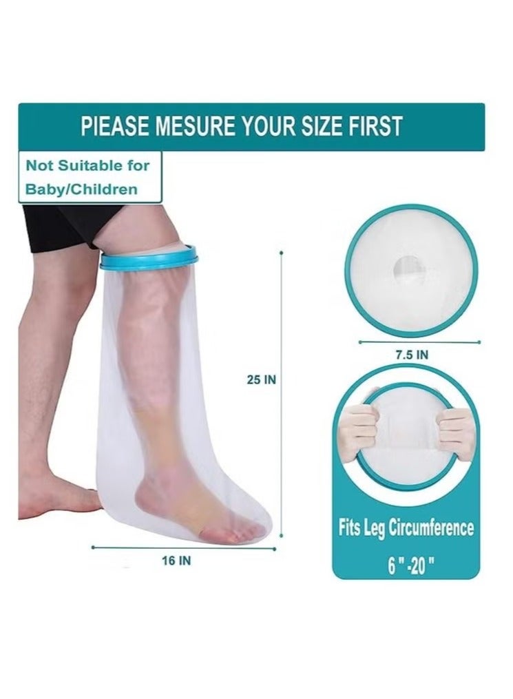 Generic Cast Cover For Shower Leg Adult Waterproof Cast Protector For Foot Reusable Shower Boot Cast Bag For Leg Cast Leg Cover For Showering After Surgery Watertight Seal To Keep Cast And Bandage Dry - Image 2
