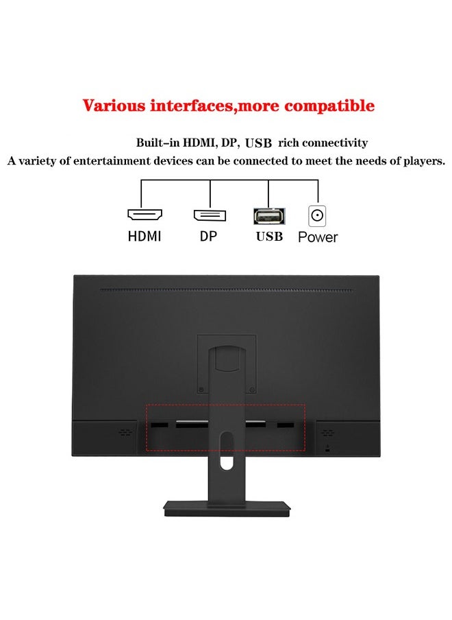 FlashHawk - 23.8 inch IPS Flat Screen Gaming Monitor with Frameless Full HD (1920x1080) VA Display,165Hz Refresh Rate ,USB HDMI and DP Input Black - Image 1