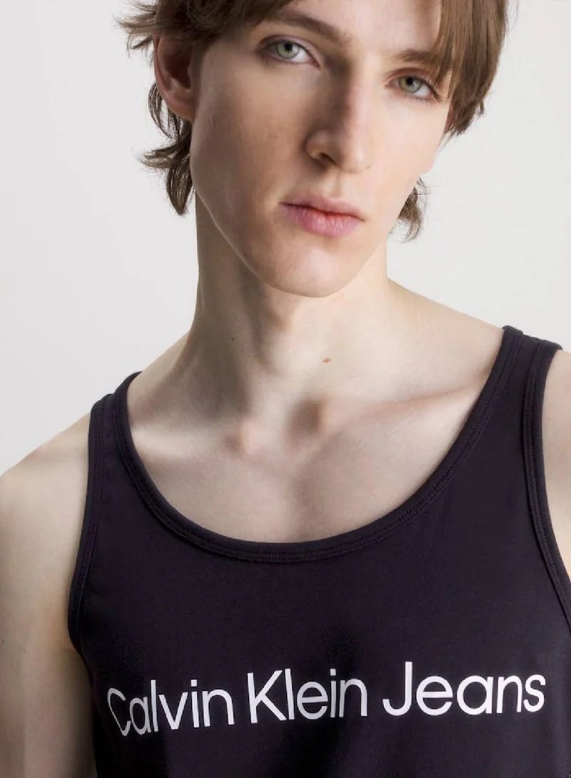 Calvin Klein Jeans Men's Institutional Logo Tank Top - Cotton, Black