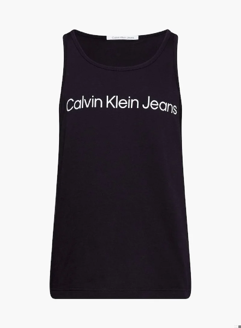 Calvin Klein Jeans Men's Institutional Logo Tank Top - Cotton, Black