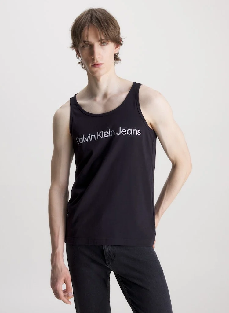 Calvin Klein Jeans Men's Institutional Logo Tank Top - Cotton, Black