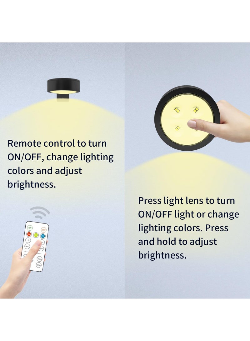 Art Painting Lights Have 3 Lighting Colors And Adjustable Brightness. Led Art Display Wall Key Lights Are Used For Frame Portraits, 360 ° Rotatable Smart Remote Control, Black - Image 2