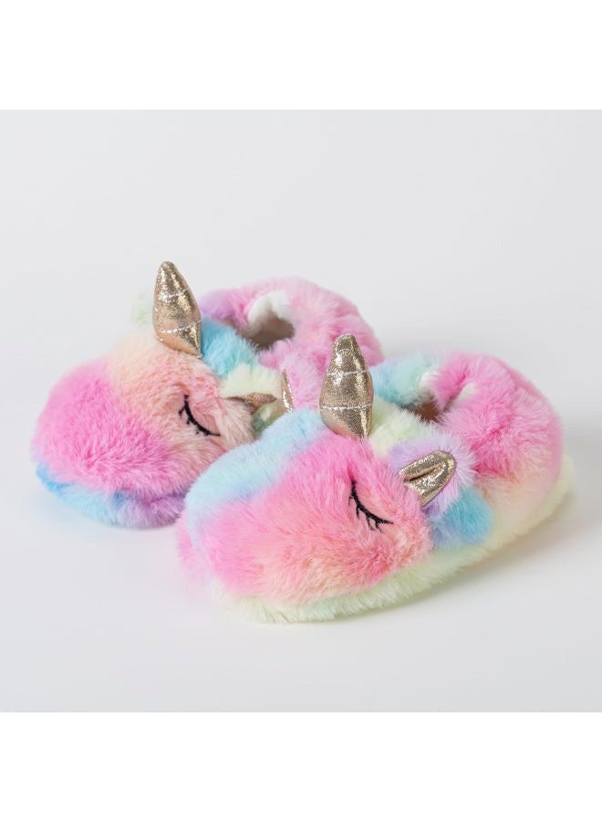 Csfry Toddler Girls' Slipper Cartoon Warm Winter House Shoes,7-8Toddler,Multicolor - Image 3