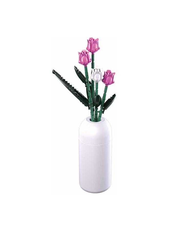 erorex Flower Vase Building Kit A Unique Flower Container With 203 Pcs And Flowers Tulip - Image 1