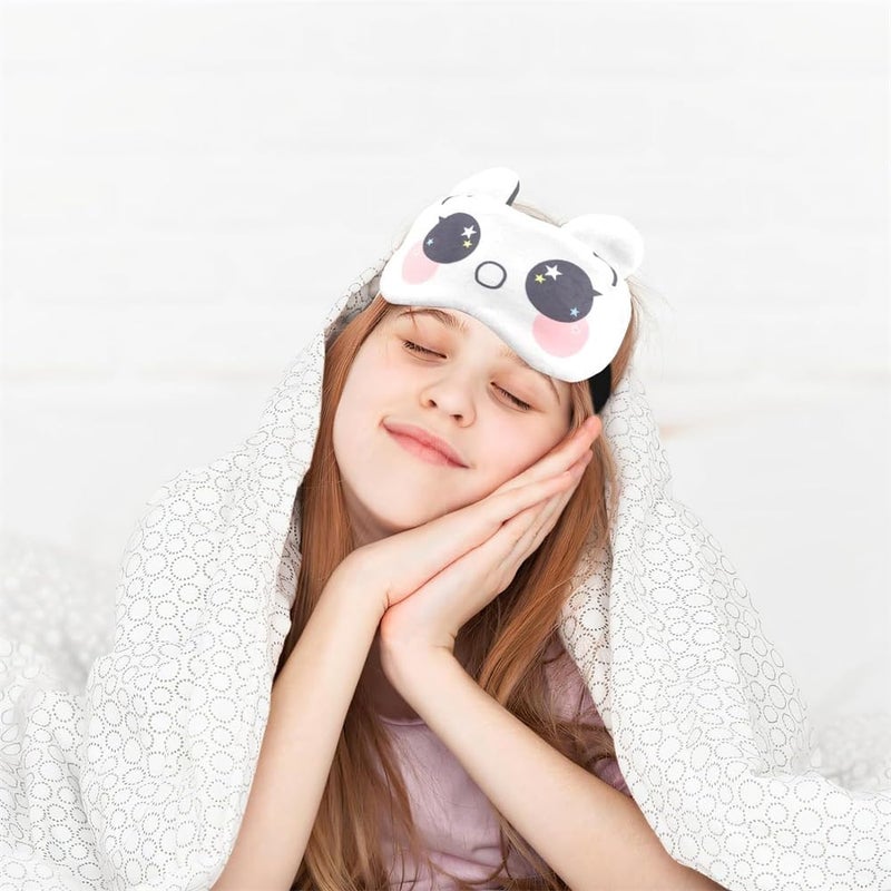 Cartoon Sleeping Masks, Soft Plush Eye Masks Built-in Ice Pack for Kids, Girls, Women, and Adults, Adjustable and Elastic, Suitable for Travel, Parties, and Relaxation - Image 2