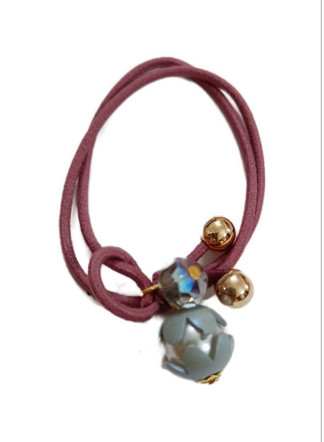 IBDA Rubber Bands with Knots in Light Blue, Khaki, Light Pink, Rose, Denim, Pack of 05 - Image 5