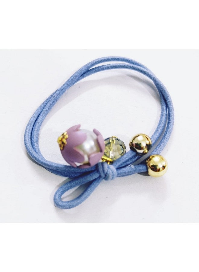 IBDA Rubber Bands with Knots in Light Blue, Khaki, Light Pink, Rose, Denim, Pack of 05 - Image 2