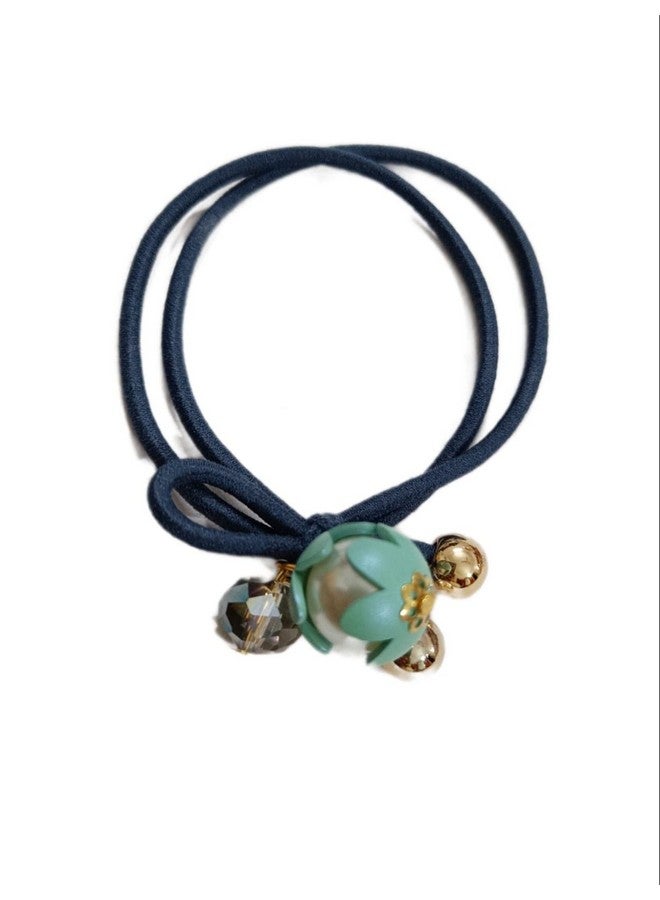 IBDA Rubber Bands with Knots in Light Blue, Khaki, Light Pink, Rose, Denim, Pack of 05 - Image 4