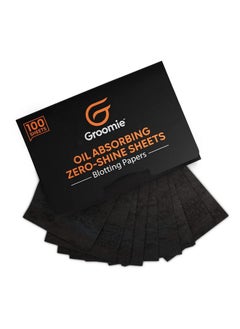 Groomie Oil Absorbing Blotting Sheets For Face Bamboo Charcoal No Shine Sheet To Instantly Absorb Excess Oil & Shine Perfect For Oily Skin 100 Sheets Bulk Pack Makeup Blotting Paper By Groomie  - Image 2