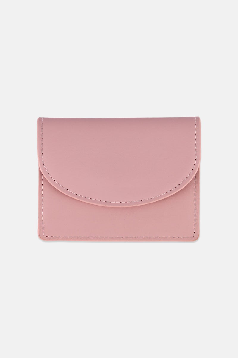 Caracol Women Solid Foldable Wallet  8 H x 10 L x 2 W cm, Pink  - Image 1