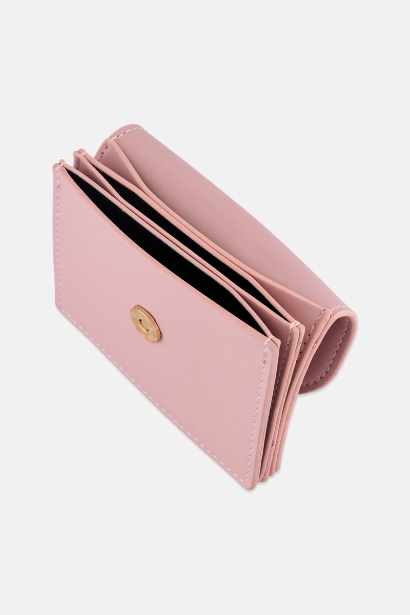 Caracol Women Solid Foldable Wallet  8 H x 10 L x 2 W cm, Pink  - Image 3