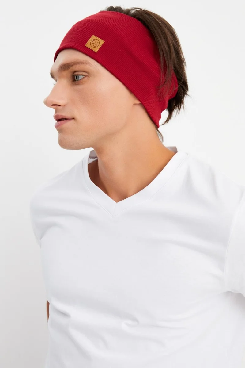Butikgiz Claret Red Men's Cotton Camisole, Non-Slip, Sweatproof, Ultra Light, Sports Hair Band Bandana Buff