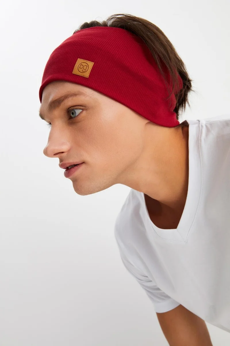 Butikgiz Claret Red Men's Cotton Camisole, Non-Slip, Sweatproof, Ultra Light, Sports Hair Band Bandana Buff
