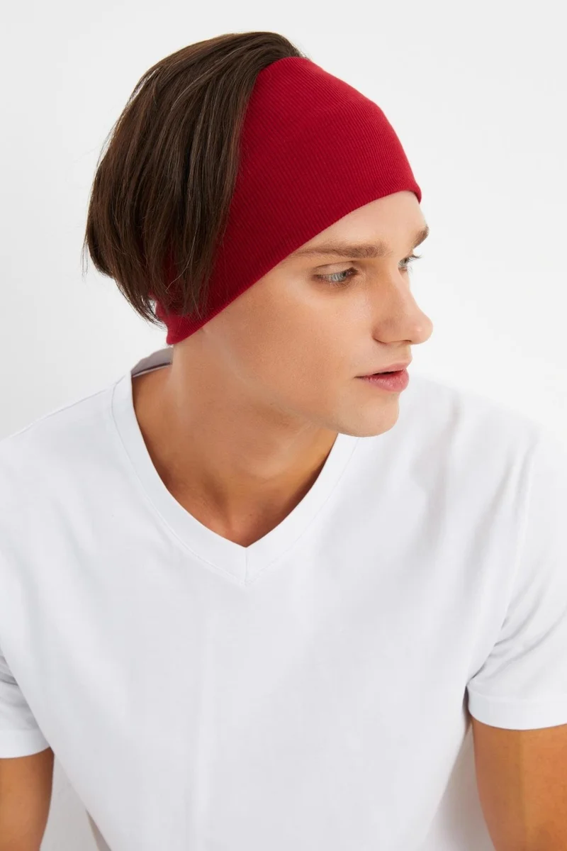 Butikgiz Claret Red Men's Cotton Camisole, Non-Slip, Sweatproof, Ultra Light, Sports Hair Band Bandana Buff