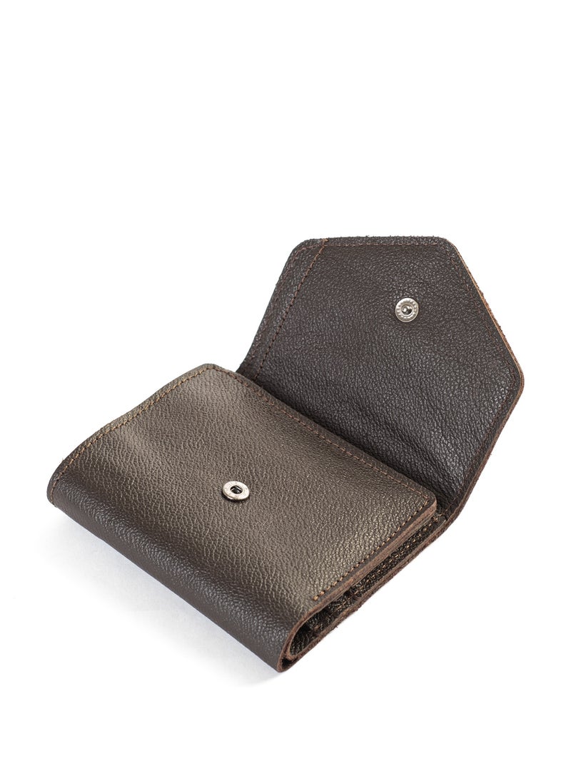 NASEEG Jamila Genuine Leather Wallet From Naseeg - Dark Brown Pebbled - Image 5