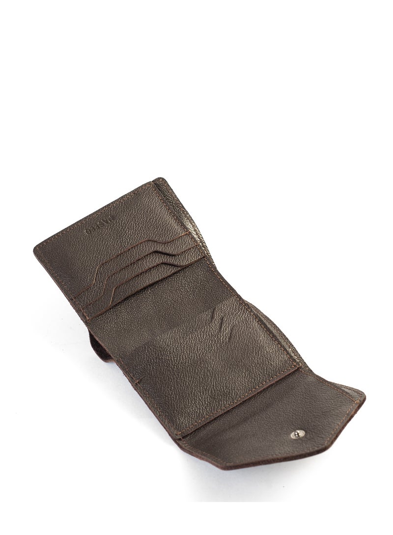NASEEG Jamila Genuine Leather Wallet From Naseeg - Dark Brown Pebbled - Image 4