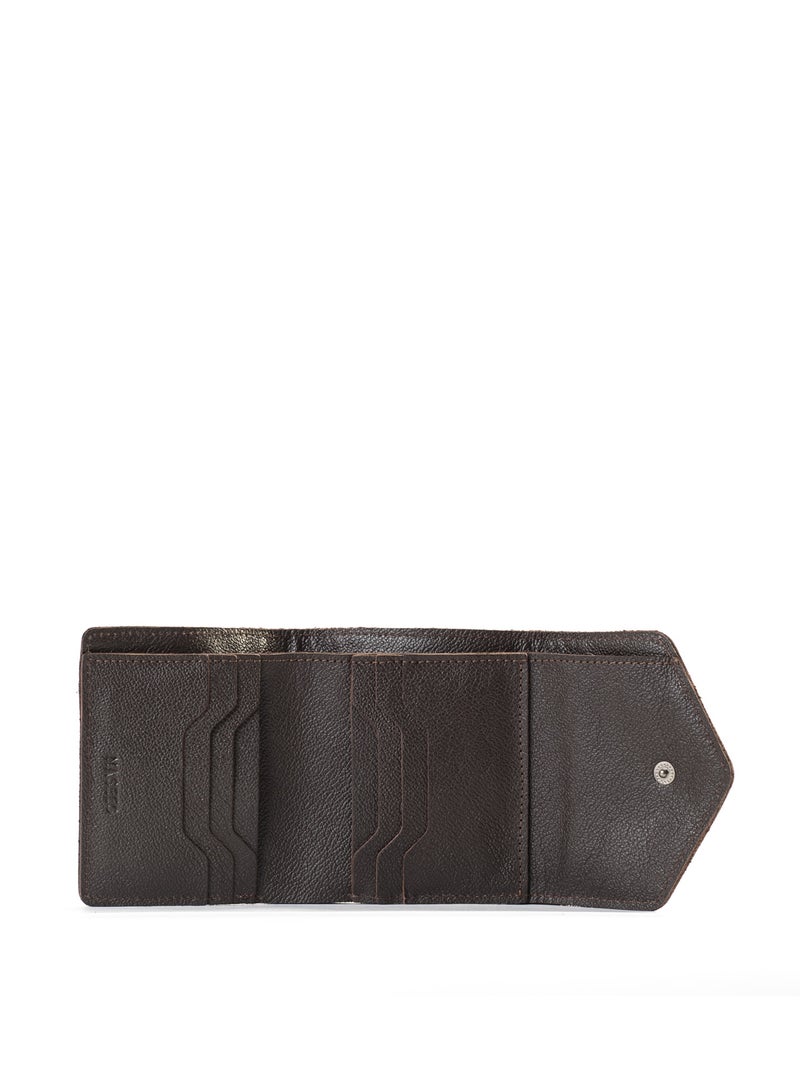 NASEEG Jamila Genuine Leather Wallet From Naseeg - Dark Brown Pebbled - Image 3