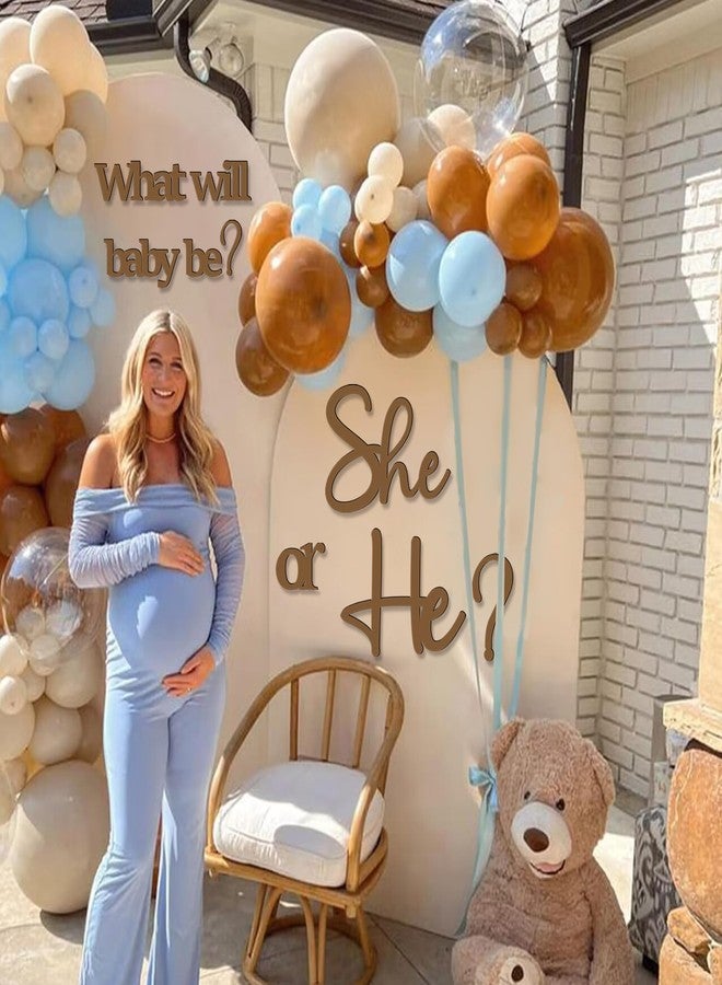 kokolap Large Gender Reveal Decals for Backdrop Wooden Baby Shower Sign He or She What Will Baby Be Balloon Arch Decor Gender Reveals Welcome Sign Girl or Boy Party Stickers Pregnancy Party Banner Photo Props - Image 2