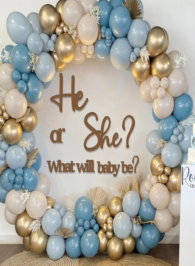 kokolap Large Gender Reveal Decals for Backdrop Wooden Baby Shower Sign He or She What Will Baby Be Balloon Arch Decor Gender Reveals Welcome Sign Girl or Boy Party Stickers Pregnancy Party Banner Photo Props - Image 5
