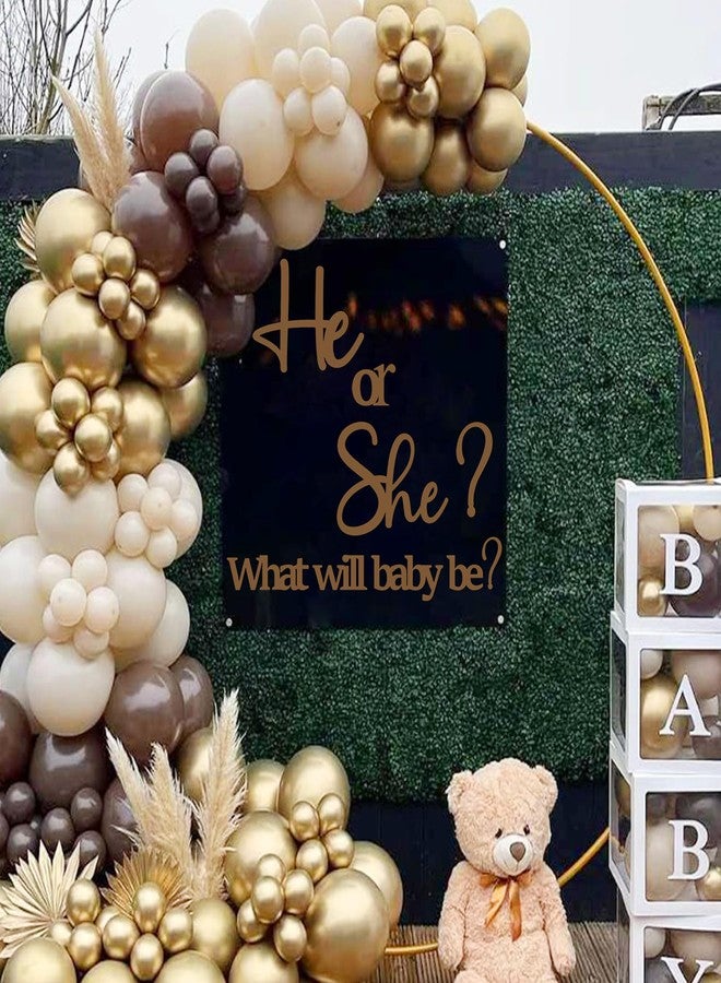 kokolap Large Gender Reveal Decals for Backdrop Wooden Baby Shower Sign He or She What Will Baby Be Balloon Arch Decor Gender Reveals Welcome Sign Girl or Boy Party Stickers Pregnancy Party Banner Photo Props - Image 4