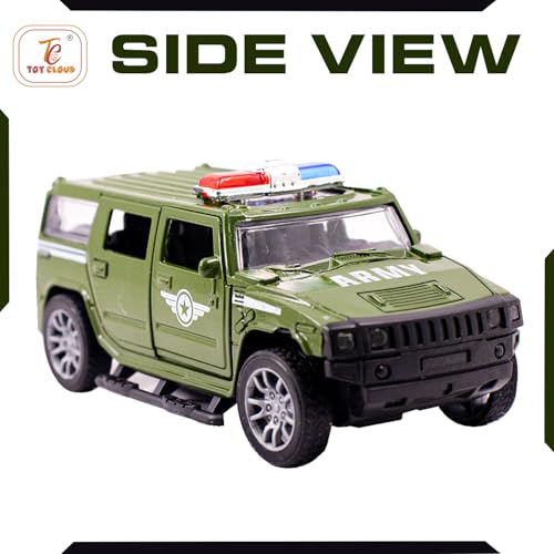 Toy Cloud Hummer Army Car 1:32 Scale Die-Cast Metal Toy with Opening Doors and Pull Back Action Realistic Toy Car - Image 5