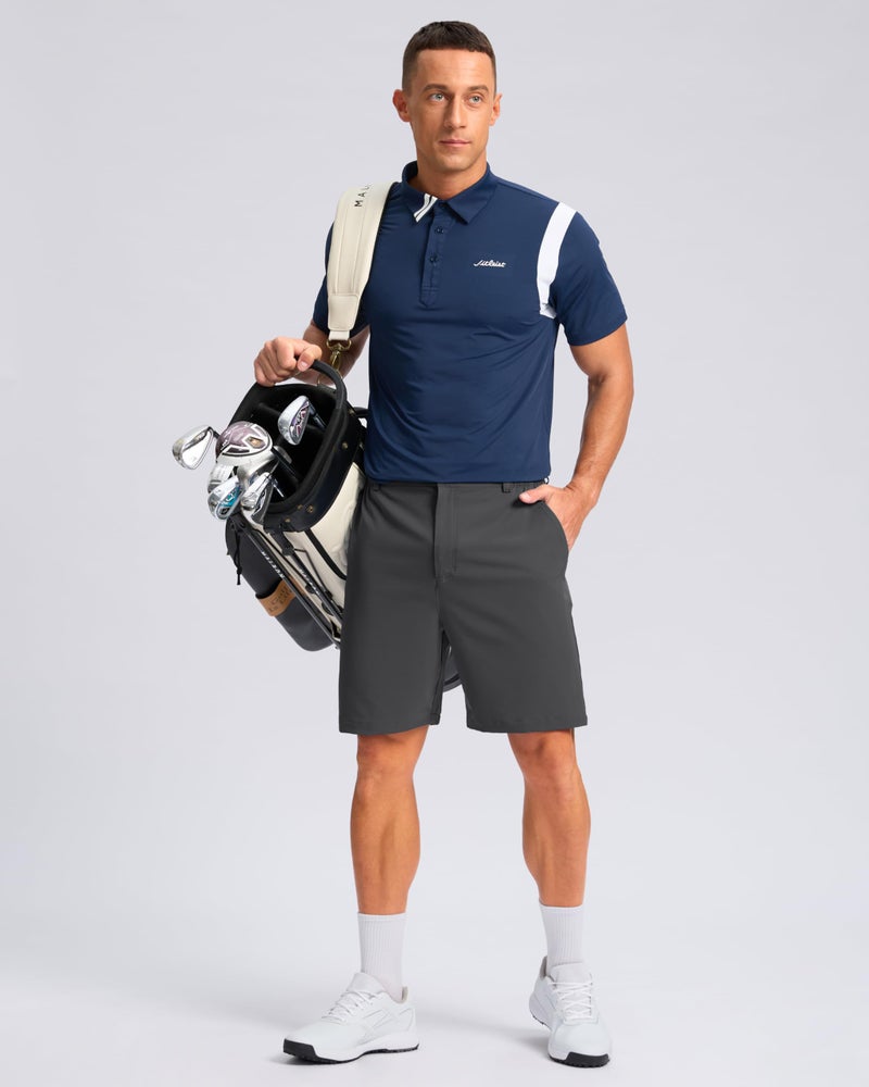 Pudolla Men's Casual Shorts 7" Lightweight Golf Shorts with 3 Pockets Stretch Quick Dry Comfy Work Shortsï¼ˆCharcoal XL - Image 3
