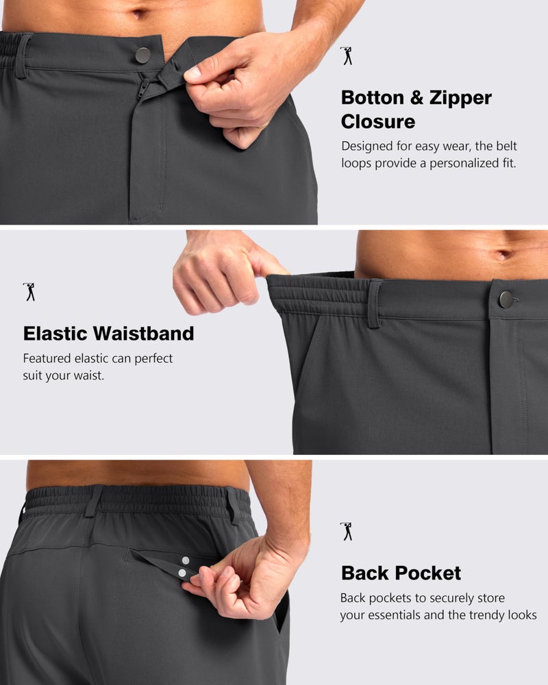 Pudolla Men's Casual Shorts 7" Lightweight Golf Shorts with 3 Pockets Stretch Quick Dry Comfy Work Shortsï¼ˆCharcoal XL - Image 4