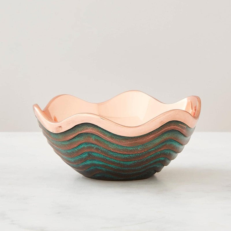 Nambe Copper Canyon Collection Bowl - 2.5 Quart Capacity, 10" x 4.25", Copper Coated Alloy, Designed by Lisa Smith - Image 2