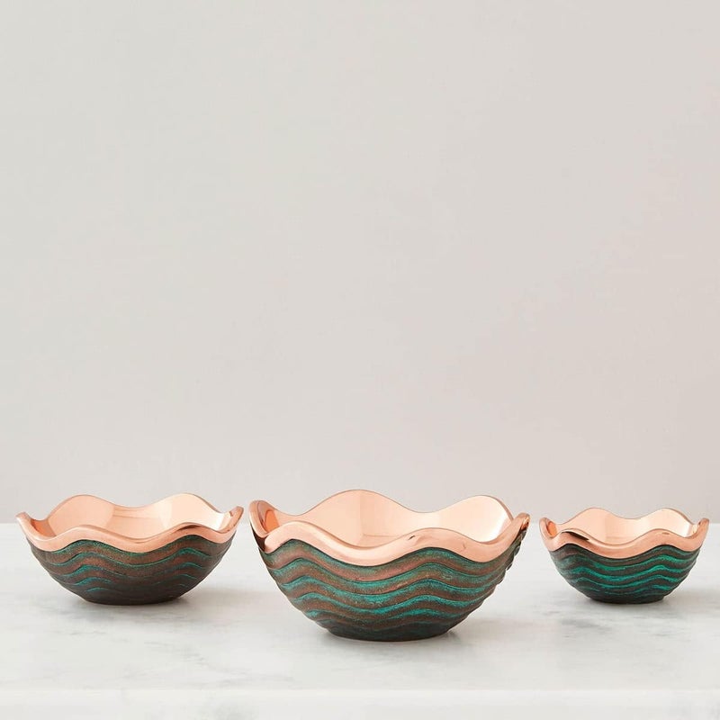 Nambe Copper Canyon Collection Bowl - 2.5 Quart Capacity, 10" x 4.25", Copper Coated Alloy, Designed by Lisa Smith - Image 4