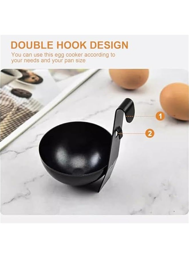 Stainless Steel Egg Poacher for Easy Cooking, Hangable Cups, Soft Boiled Eggs, 2 Pcs Pan  - Image 4