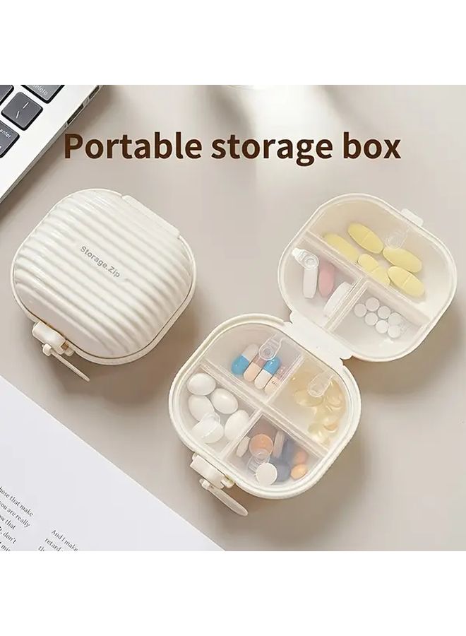 White 7 Day Pill Box Sealed Moisture Proof Portable Travel Organizer - Image 2