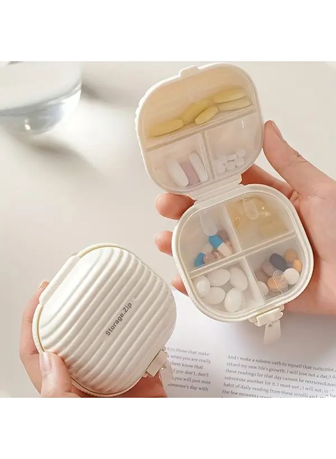 White 7 Day Pill Box Sealed Moisture Proof Portable Travel Organizer - Image 4