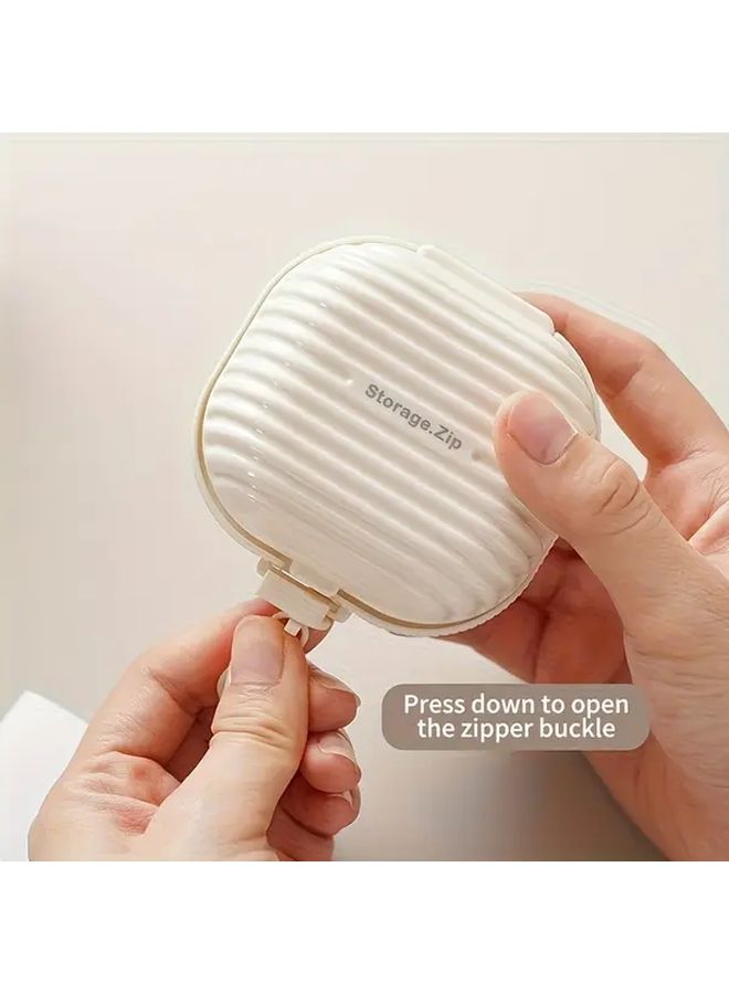 White 7 Day Pill Box Sealed Moisture Proof Portable Travel Organizer - Image 5