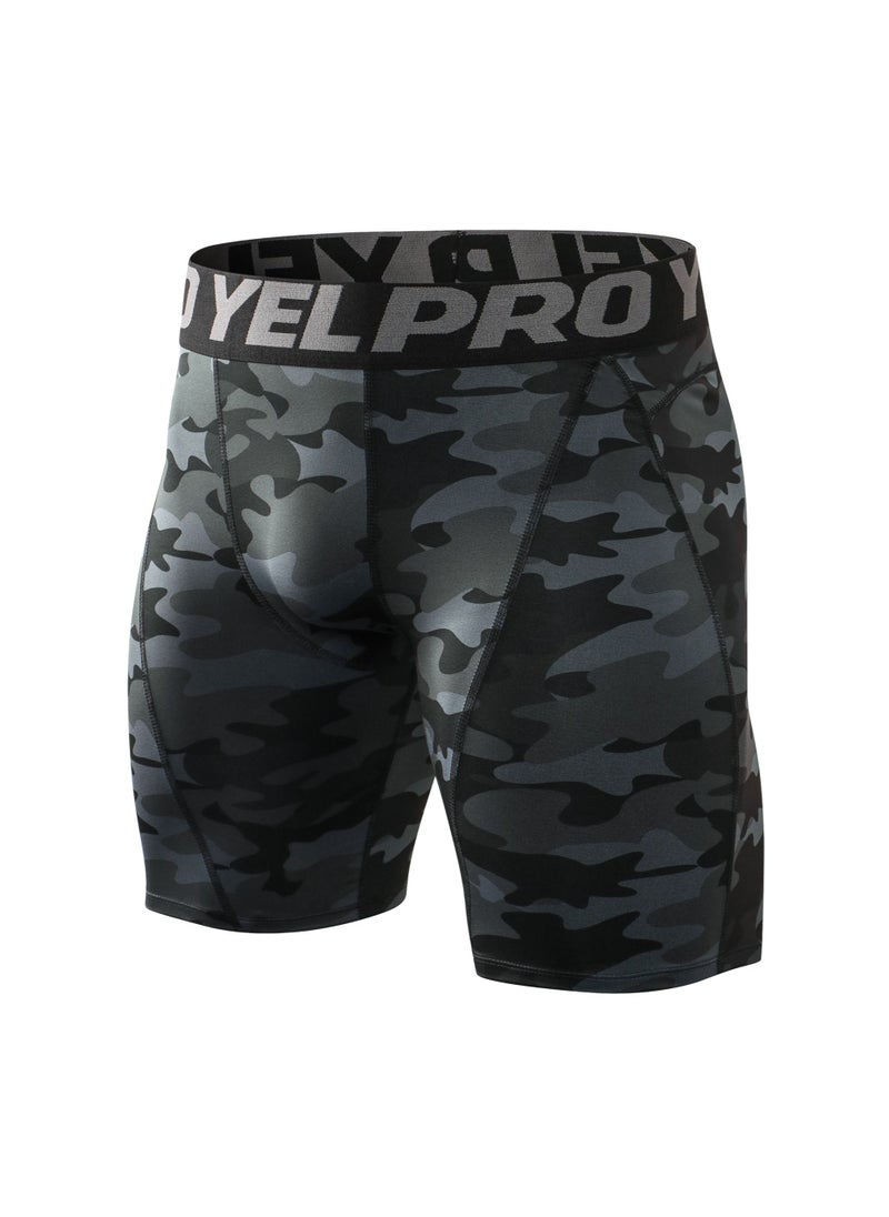 Loquat Men Quick Dry Breathable Elastic Shorts Black  - Image 1