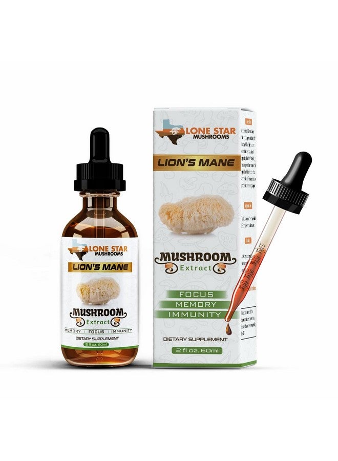 Lone Star Mushrooms Lions Mane Dual Liquid Extract/Tincture | Organic Fruiting Bodies only | Grown in USA | Highly Concentrated | Memory, Focus, Immunity | No Grain/Filler - Image 1