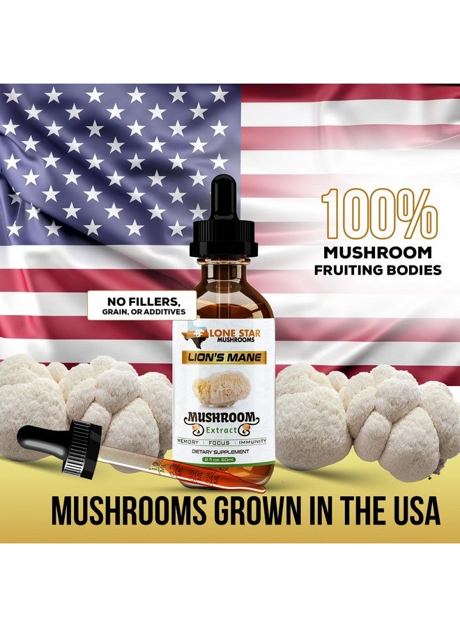 Lone Star Mushrooms Lions Mane Dual Liquid Extract/Tincture | Organic Fruiting Bodies only | Grown in USA | Highly Concentrated | Memory, Focus, Immunity | No Grain/Filler - Image 4