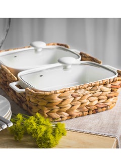 La Mesa Twin Rectangle Casserole  12" With Lid and Basket  - Image 1