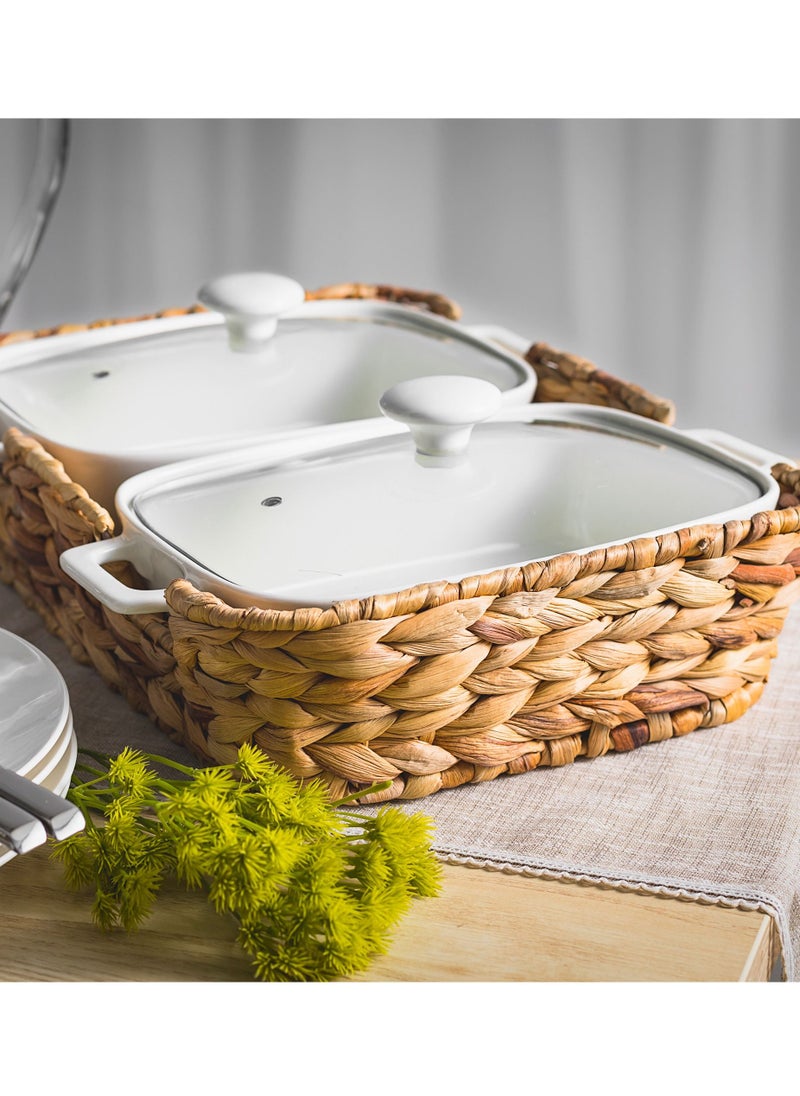 La Mesa Twin Rectangle Casserole  12" With Lid and Basket  - Image 1