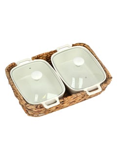 La Mesa Twin Rectangle Casserole  12" With Lid and Basket  - Image 3