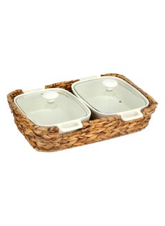 La Mesa Twin Rectangle Casserole  12" With Lid and Basket  - Image 2