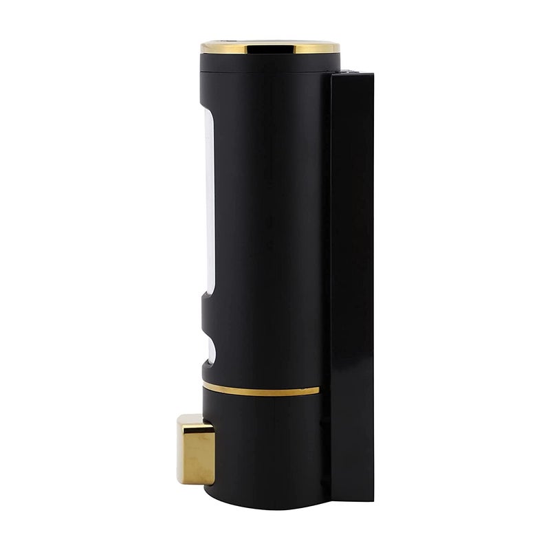 BATH GURU Abs Wall Mounted Shampoo Sanitizer Lotion Hand Dish Wash Gel Liquid Soap Dispenser for Bathroom Kitchen Pack of 2 400 Ml Black Gold - Image 2