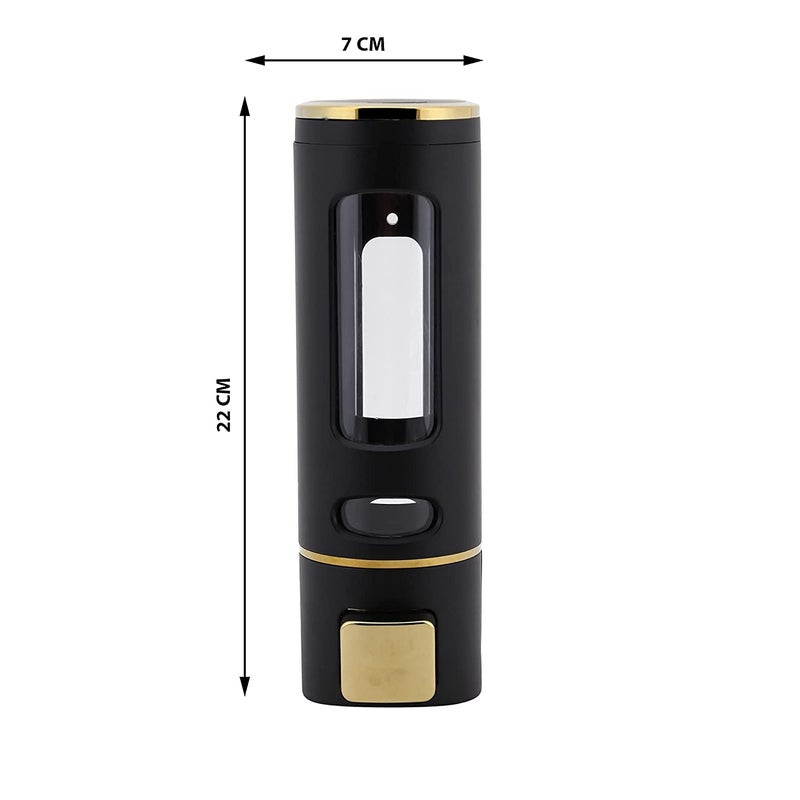 BATH GURU Abs Wall Mounted Shampoo Sanitizer Lotion Hand Dish Wash Gel Liquid Soap Dispenser for Bathroom Kitchen Pack of 2 400 Ml Black Gold - Image 4