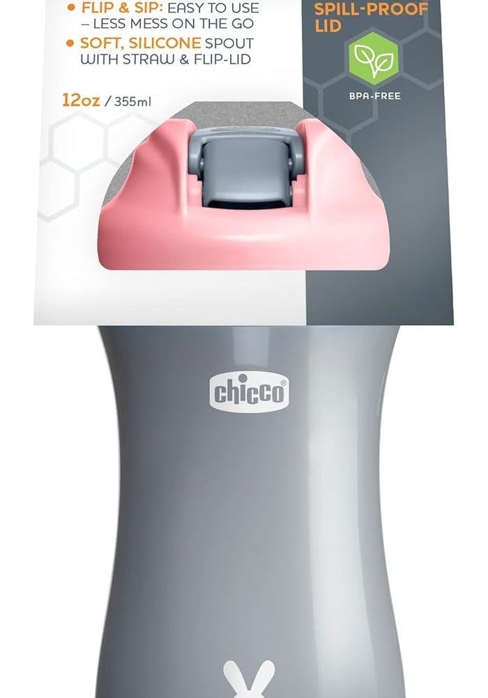 Chicco Soft Spout Tumbler 12oz Pink/Silver - Image 3