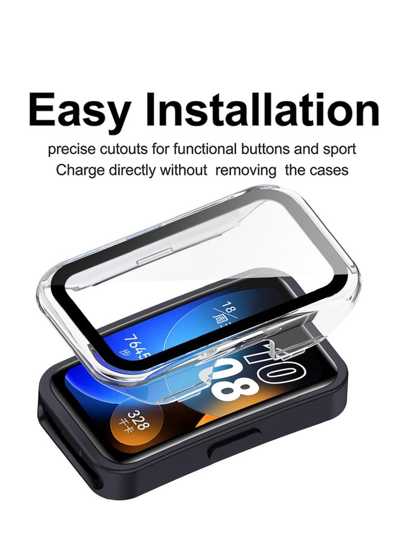 SYOSI 2-Pack Screen Protector Cases Compatible with Huawei Band 8,All-Around Soft TPU Protective Case Cover Bumper Frame (Clear/Black) - Image 2