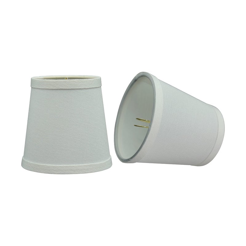Aspen Creative 327222A Empire ClipOn Chandelier Lamp Shade White 3 Top x 4 Bottom x 4 Slant Height Set of 2