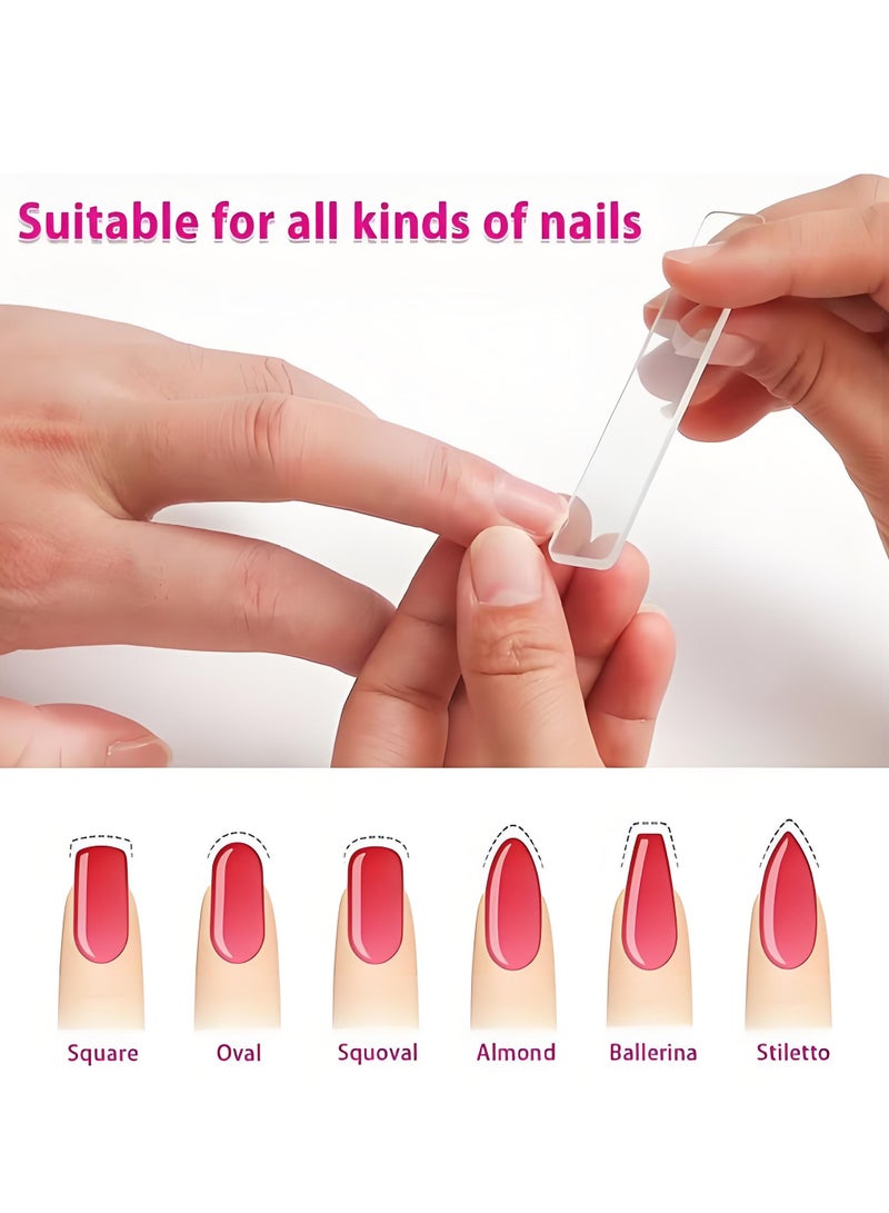 KHAJUL 4 Pcs Nano Glass Nail Files Professional Manicure Nail Tools Crystal Glass Nail Files with Case for Natural Nails - Image 3