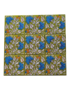 Shiv Kripa Blue Pottery Shiv Kripa Blue Pottery Luxury Floral Decorative Crafted Tabletop Flooring Wall Interior Exterior Traditional 4 x 4 inch Tiles Pack of 6 Tiles Pink 